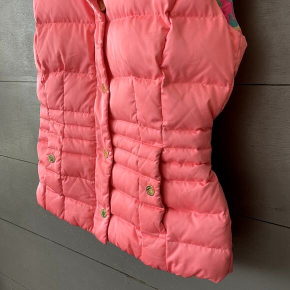 Lilly Pulitzer Puffer Vest Pink Gold Women's Size XS - Picture 2 of 6